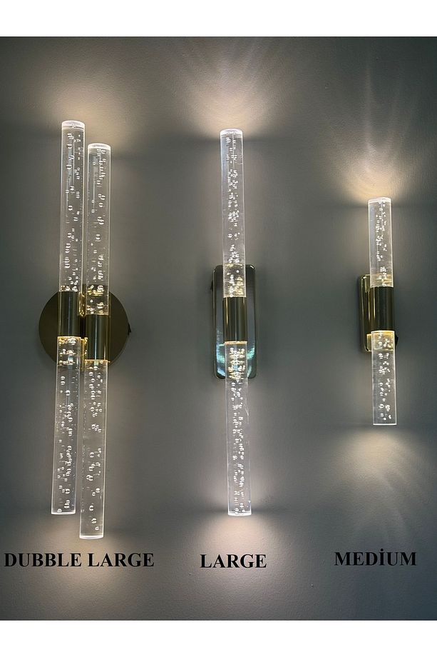 Bubblelight Large Model Şık Tasarım Modern Ledli Aplik 51 Cm Gold Pilli - 5