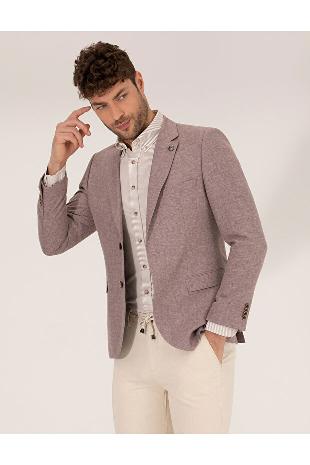 Rose Dried Linen Blend Blazer Jacket 50264619-VR026