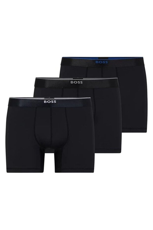 Regular Fit 3lü Erkek Boxer Siyah - 3