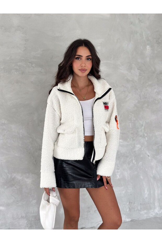 White Fur Long Jacket - Lined - 4