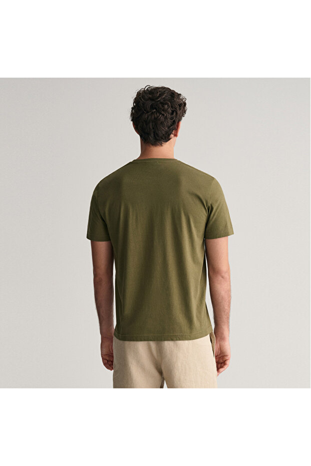 Erkek Yeşil Regular Fit Bisiklet Yaka T-Shirt - 3