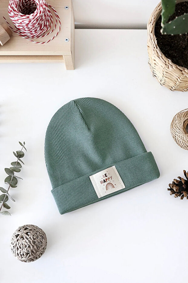 Green Beret with Rib Label