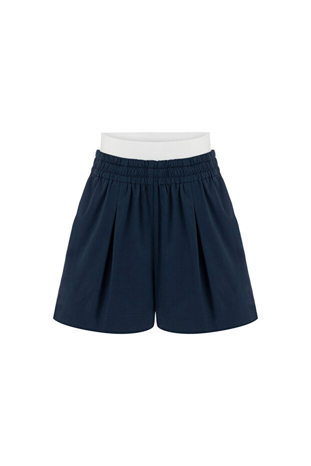 Kontrast bel detaylı şort - 3