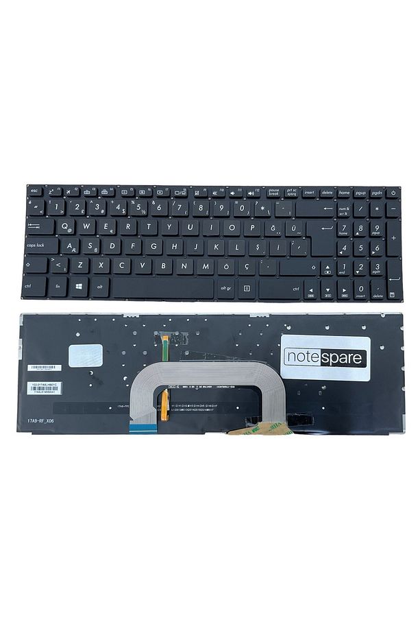 Asus ile Uyumlu VivoBook Pro 17 X704, 17 X705, 17 X705BA Notebook Klavye Işıklı Siyah TR - 1