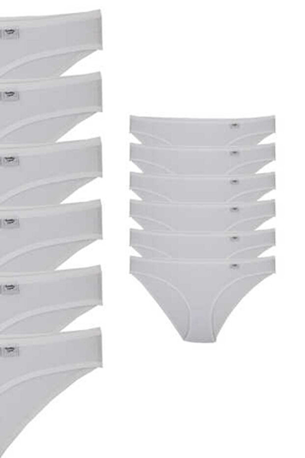 715 Wholesale Laundry Women's Elastane Plain Bikini 12-Pack White