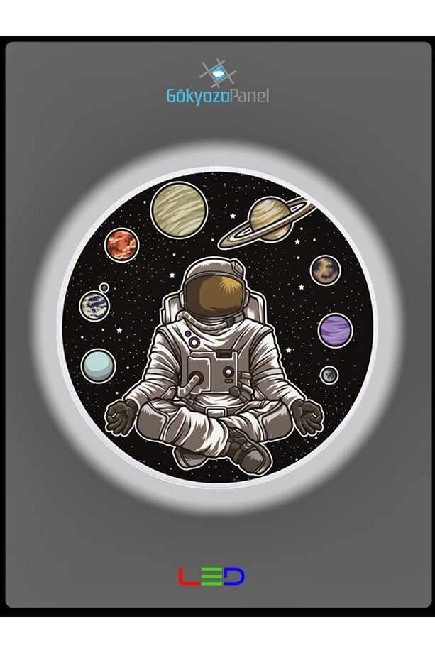 Space-Astronot Avize-Led Avize-25watt-30cm x 30cm,çocuk odası avize, avize modelleri, astronot avize - 2