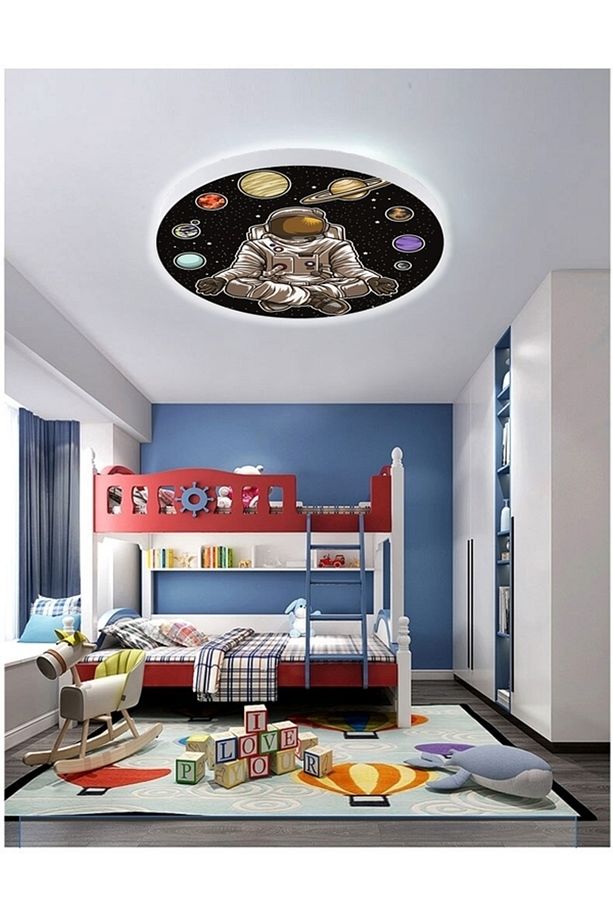 Space-Astronot Avize-Led Avize-25watt-30cm x 30cm,çocuk odası avize, avize modelleri, astronot avize - 7