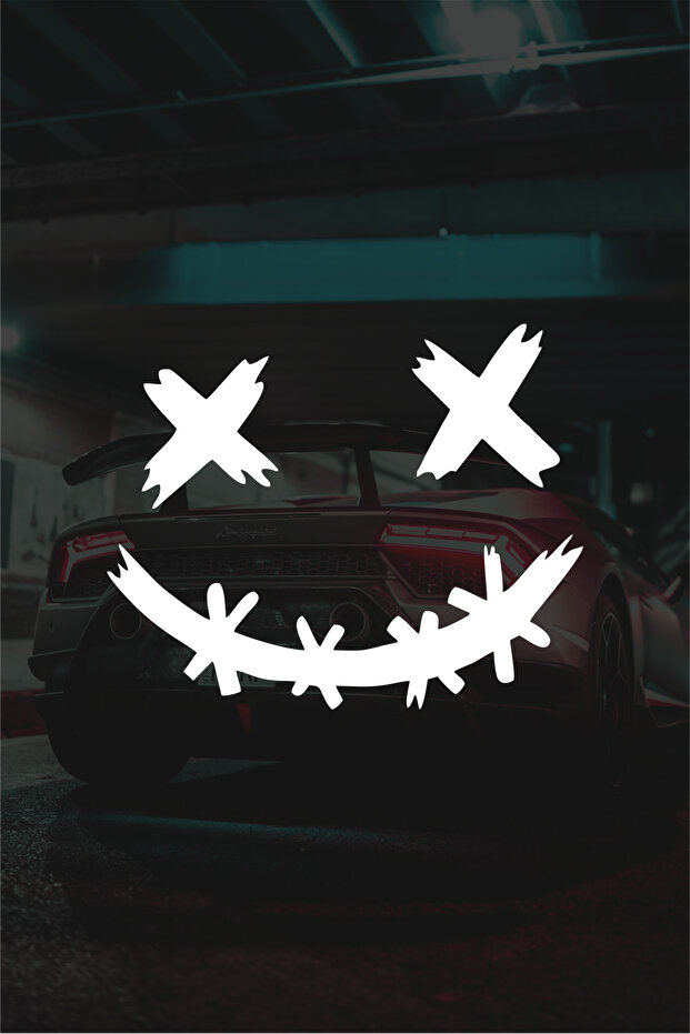 14 X 11 cm Spiky Smiling Face Auto Sticker Car Glass Sticker