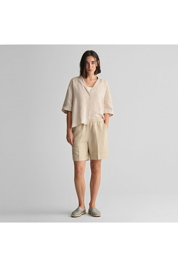 Kadın Bej Relaxed Fit Şort - 1