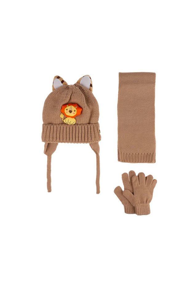 1-3 Years Old Baby Boy & Child Fleece Scarf Beanie Gloves Set of 3
