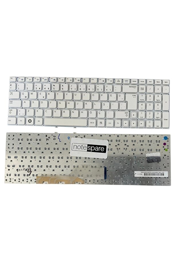 Samsung ile Uyumlu NP300E5C-S0ATR, NP300E5C-S0BTR, NP300E5C-U01TR Notebook Klavye Beyaz TR - 1
