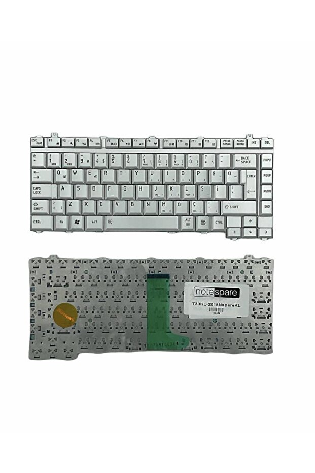 Toshiba ile Uyumlu MP-06866-TQ-9204, MP-06866TQ-9302, MP-06866TQ-9308 Notebook Klavye Gümüş Gri TR - 1
