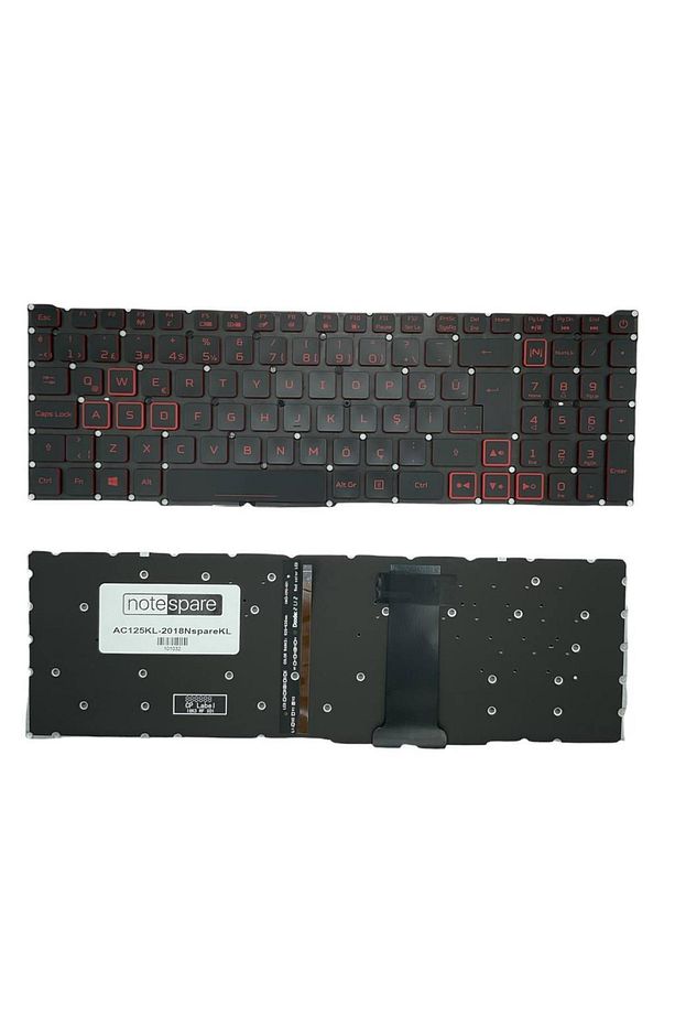 Acer ile Uyumlu Nitro 5 AN515-44 NH.Q9GEY.005 Işıklı Klavye Siyah Tr ( Kırmızı Aydınlatma Versiyon ) - 1