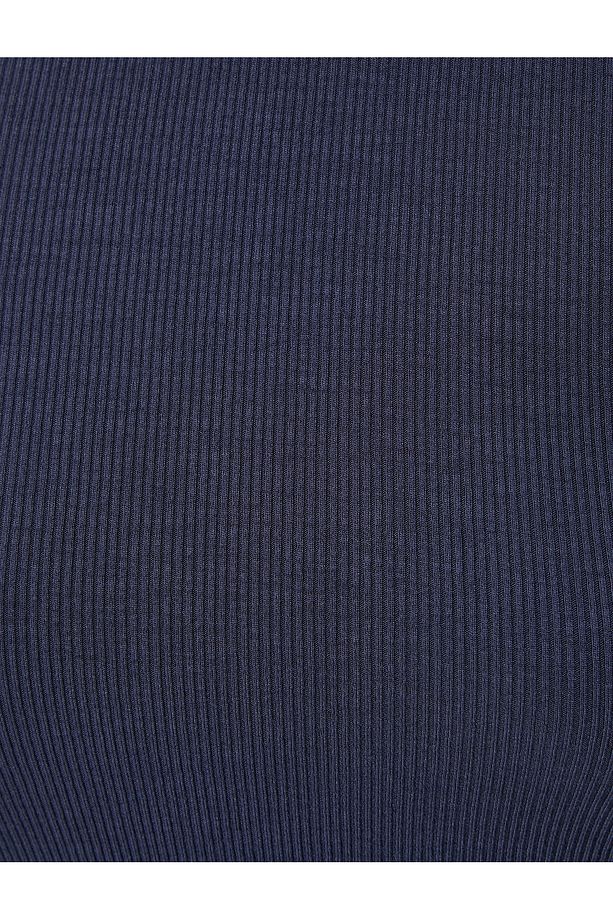 Fitilli Basic Üst Yuvarlak Yaka Viskoz Kumaş Slim Fit - 6