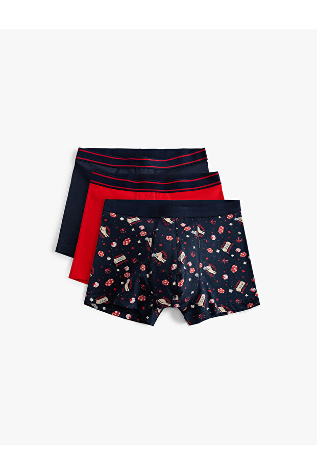 Multicolor Printed Cotton 3-Piece Boxer Set