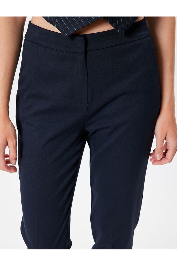 Regular Fit Cepli Kısa Paça Cigarette Pantolon - 5