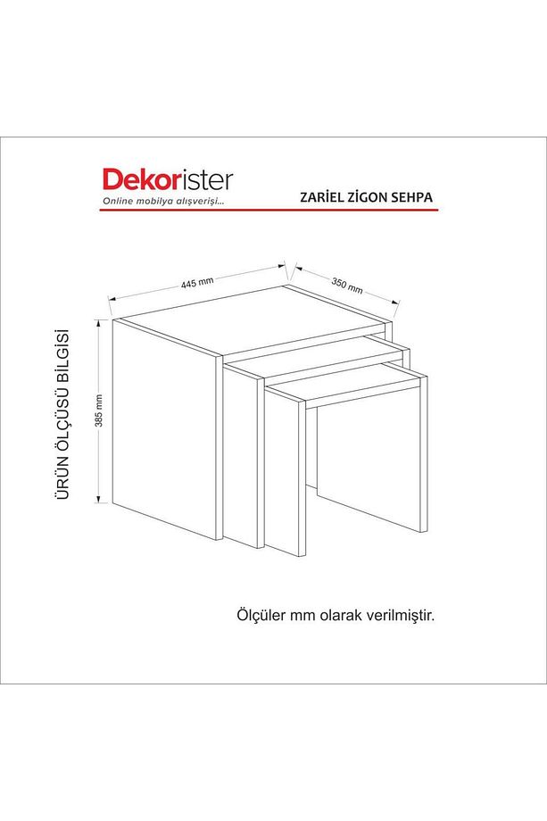 Zariel Zigon Sehpa Beyaz - 7