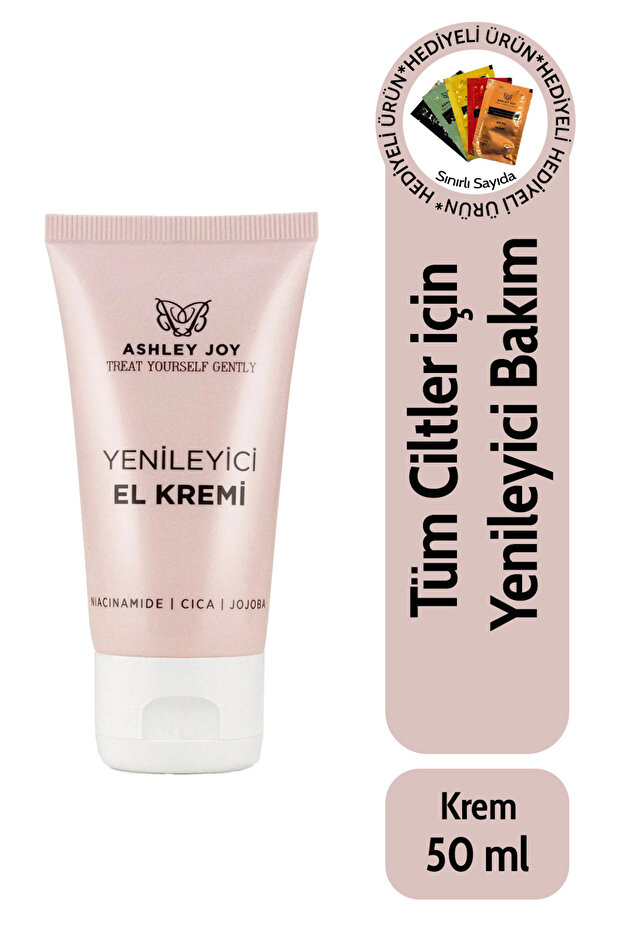 Ashley Joy Yenileyici ve Nemlendirici Anti-Aging El Kremi 50 ml - Niacinamide, Cica, Jojoba, Hyaluronik Asit