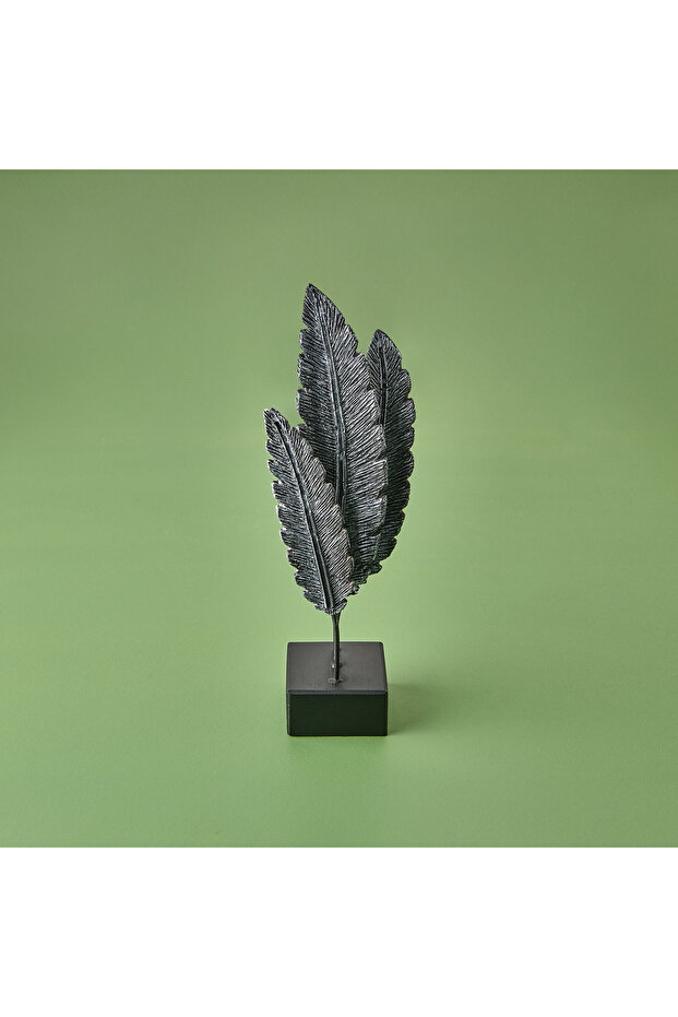 Deco Feather Decor - Silver / Black - 38 cm - 1