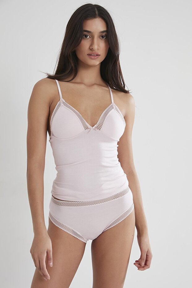Combed Cotton Athlete Panties Women's Underwear Set - 305 Powder