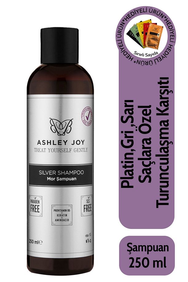Platin, Sarı Saçlara Özel Turunculaşma Karşıtı Keratin Içeren Sülfatsız Silver Mor Şampuan 250ml - 1
