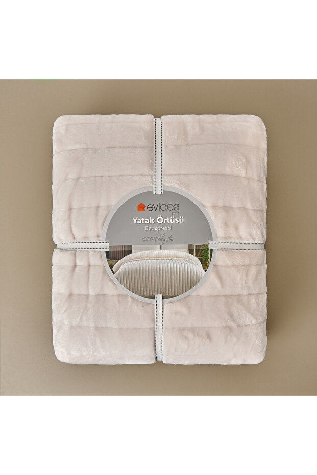 Soft Magro Tek Kişilik Yatak Örtüsü - Ekru - 160x230 cm - 1