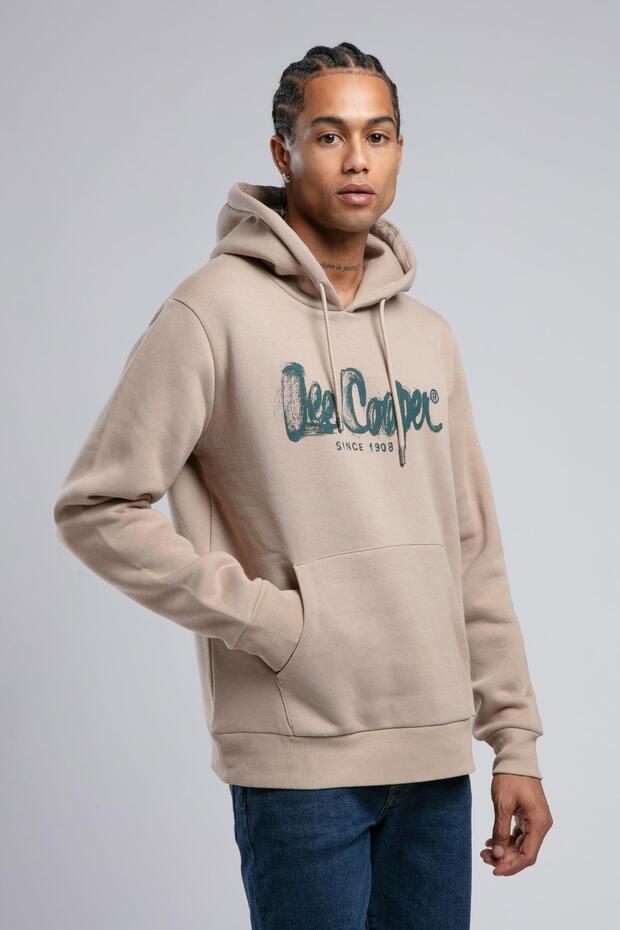 Gregory Erkek Kapüşonlu Sweatshirt Bej - 2