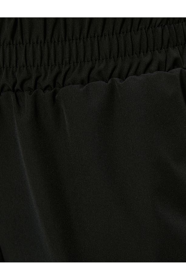 Yüksek Bel Slim Fit Paraşüt Taytlı Spor Şort - 6