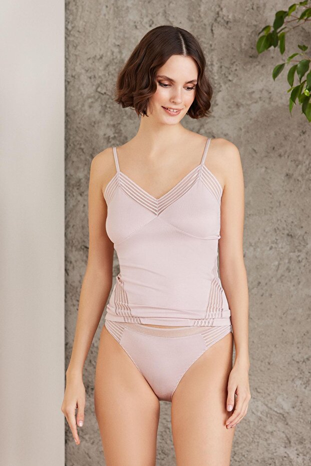 Combed Cotton Athlete Panties Women's Underwear Set - 379 Powder