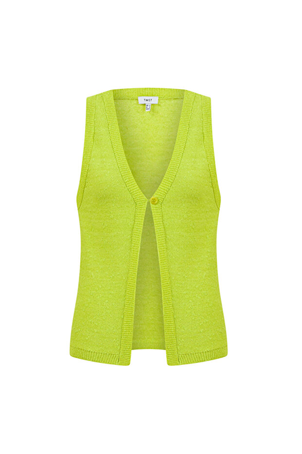 Düğmeli triko yelek - 3