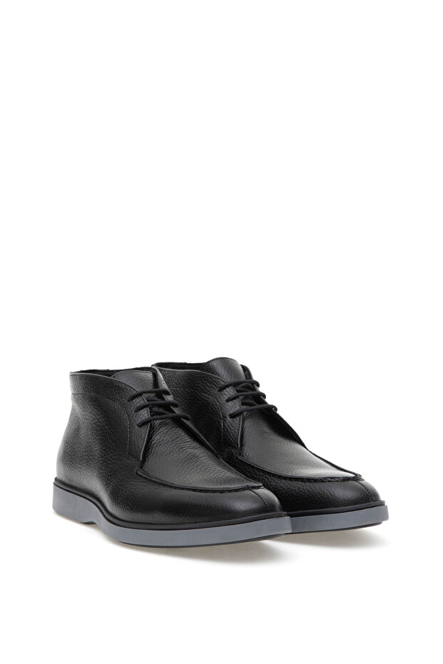 Black 100% Leather Casual Shoes 50298522-Vr046