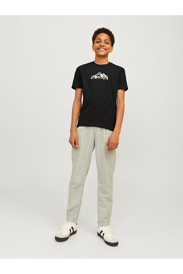 Jcomountain Logo Printed T-Shirt - Crew Neck, Sn Jnr 12263123 , Black