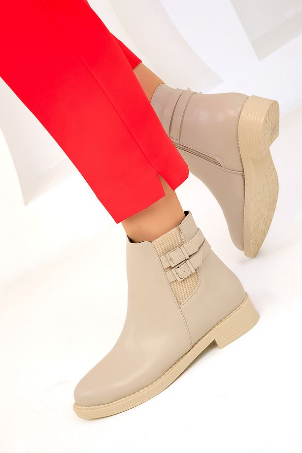 Bej Kadın Bot & Bootie 19583 - 2