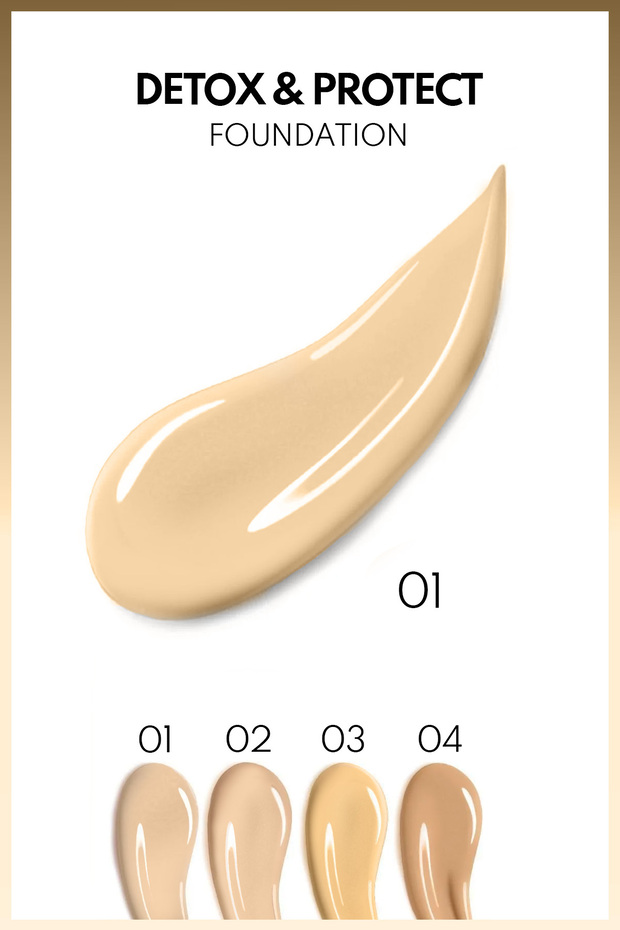 Detox & Protect Foundation Spf 15 Yoğun Kapatıcı Saten Bitişli Fondöten - 01 Beige - 4