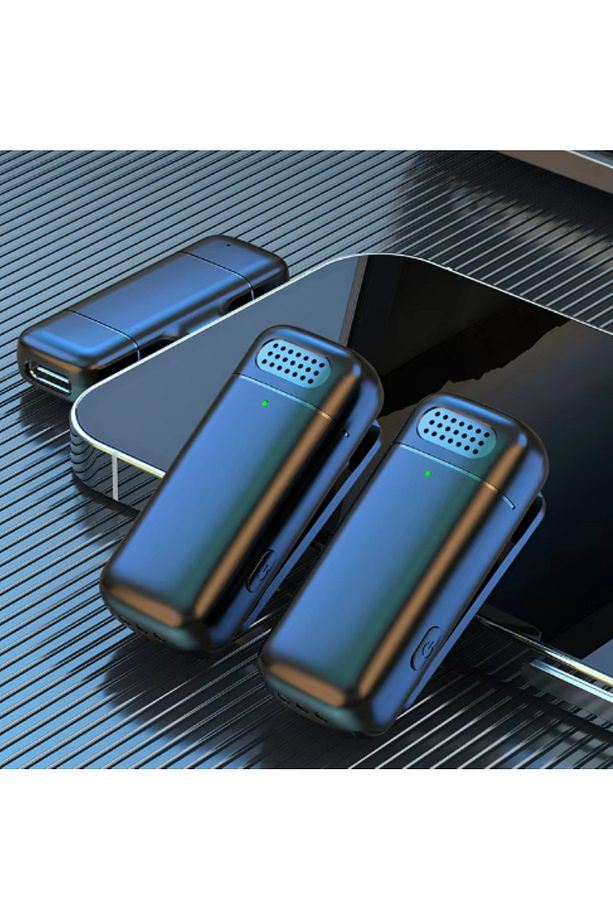 Type-c Kablosuz İkili Yaka Mikrofonu Dock Şarj - 7
