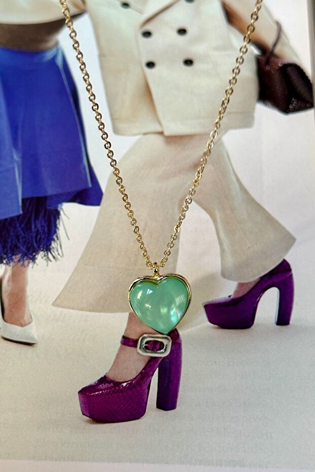 Water Green Heart Necklace
