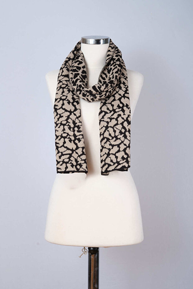 وشاح تريكو بنقشة الفهد - 4