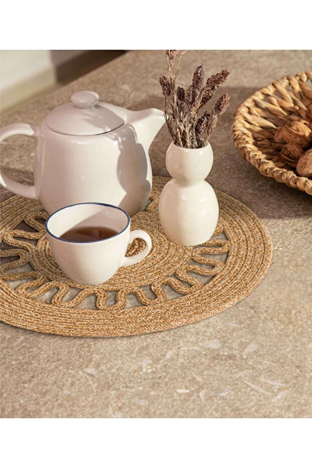 Cesta American Service Handmade Cotton Natural Jute Knitted Decorative Supla 37x37cm 9024