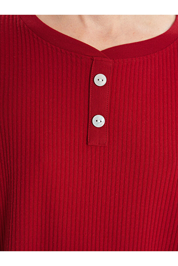 Bisiklet Yaka Kadın Pijama Takımı - 5