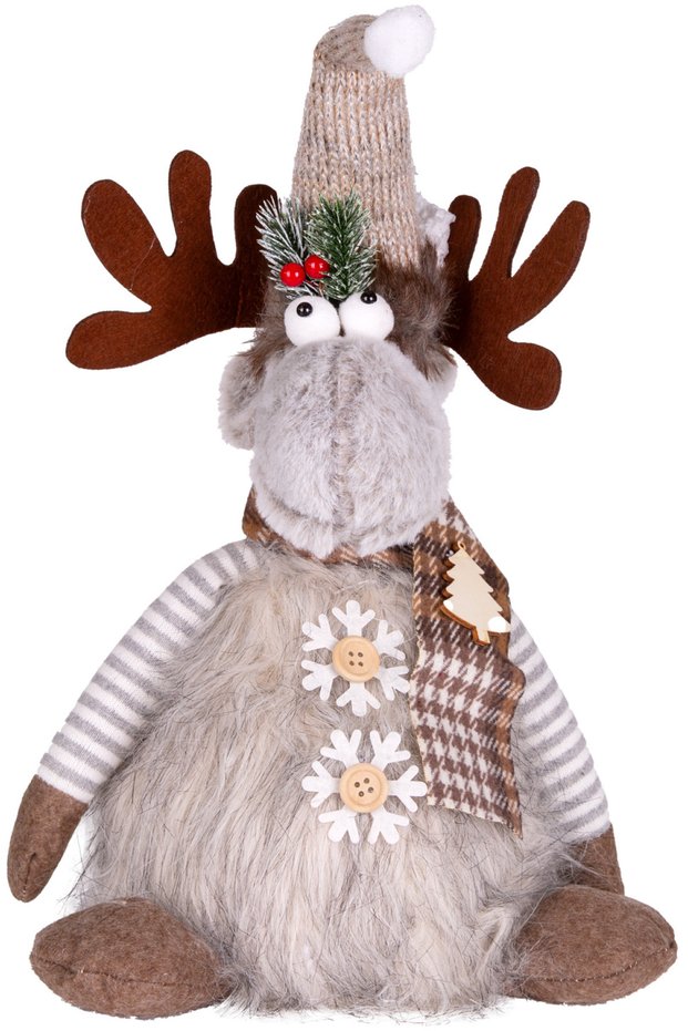 Christmas Ornament, Deer Figure, Illuminated, Gray - 22X14X48 cm