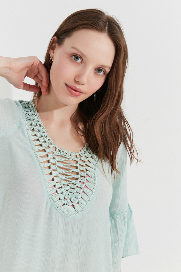 Gri - Yeşil Ibiza Kaftan - 4