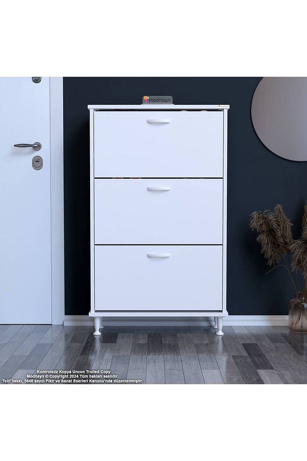Varbi Kapı Önü 72 X 119 X 25,5 Cm’ Lik 3 Düşer Kapak 6 Göz Ayakkabılık - 1