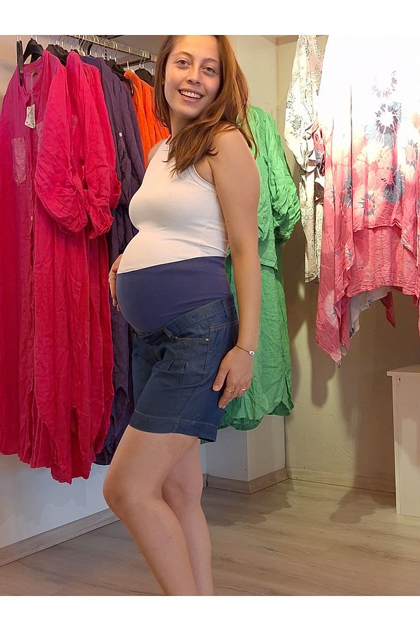 Ebru Maternity HAMİLE KOT ŞORT - 3