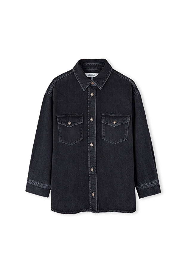 Cepli denim gömlek - 3