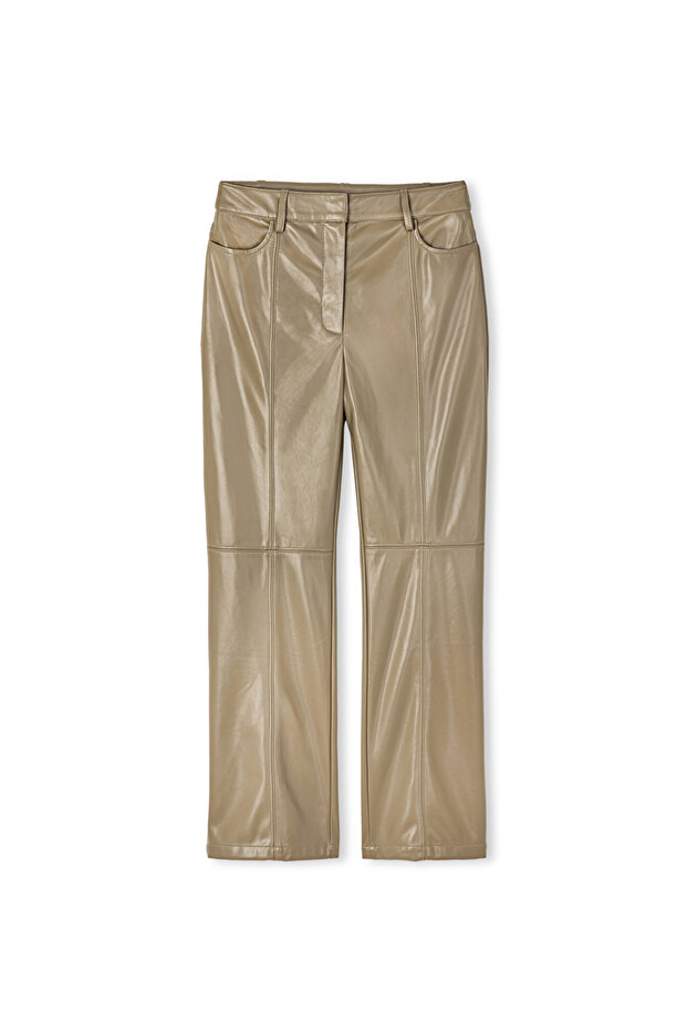 Deri görünümlü pantolon - 3