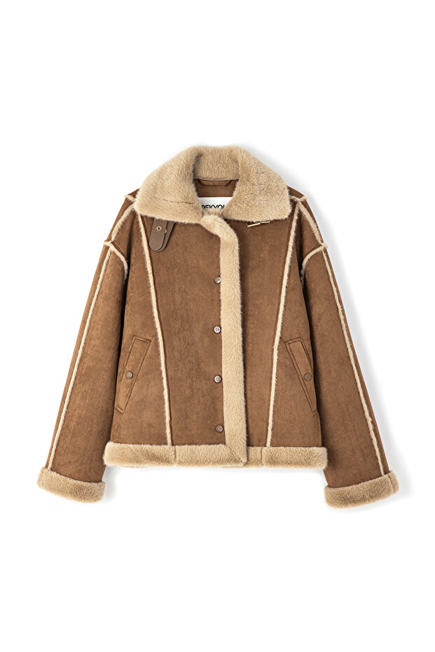 Süet dokulu mont - 3