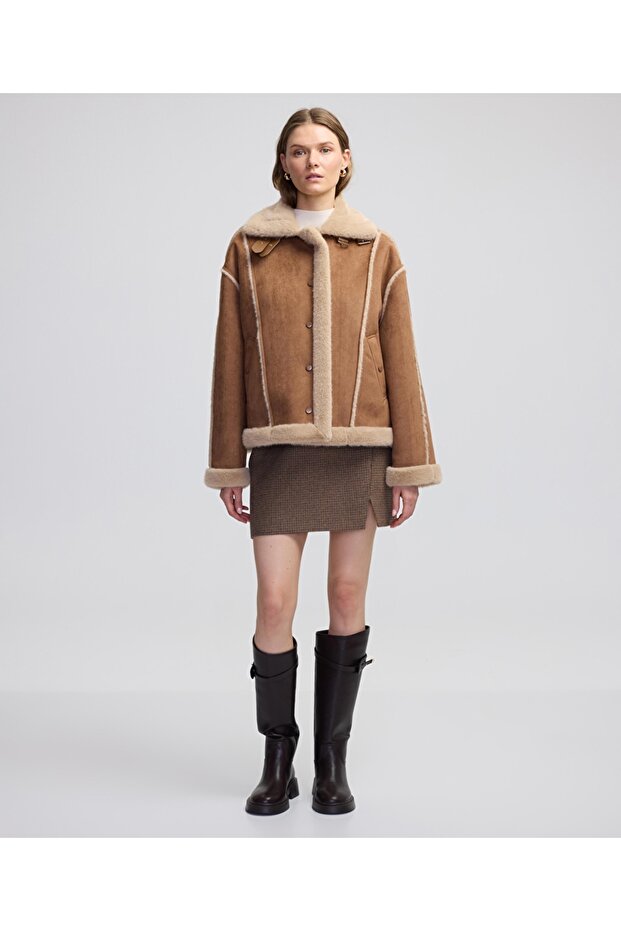 Süet dokulu mont - 2