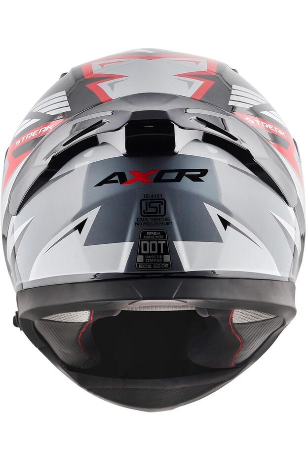 APEX/STREAK E FULL FACE PARLAK SİYAH GRİ KIRMIZI (M/C)- - 5