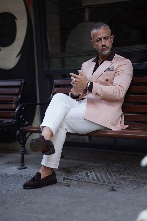 Bej Kruvaze Tek Ceket - Slim Fit - 3