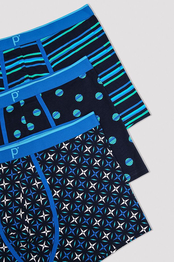 Erkek Design Çok Renkli 3lü Boxer - 5